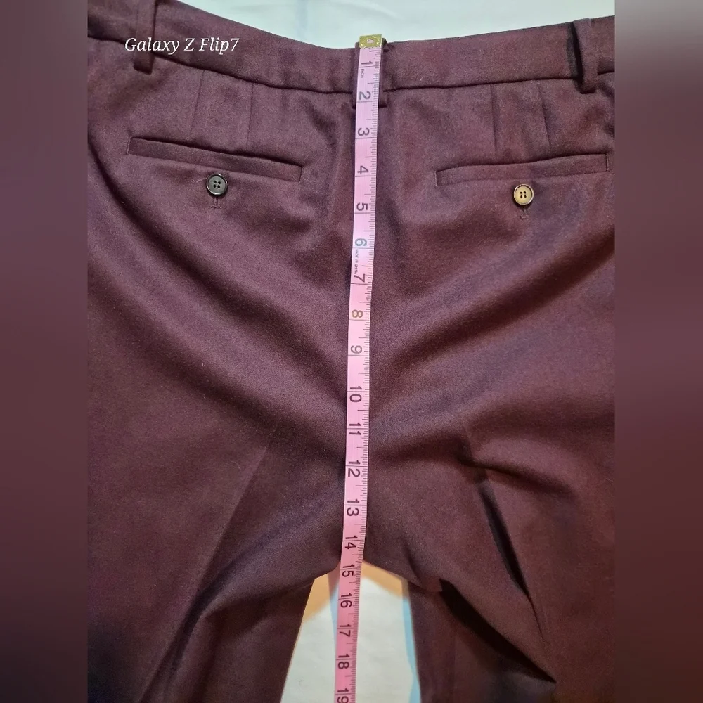 Talbots Petites Windsor Straight Leg Pants - Deep Burgundy Plum - Size 14P - Picture 7 of 11